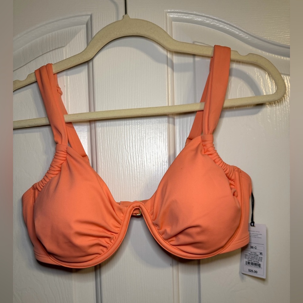 NWT Shade & Shore Coral Bikini Top